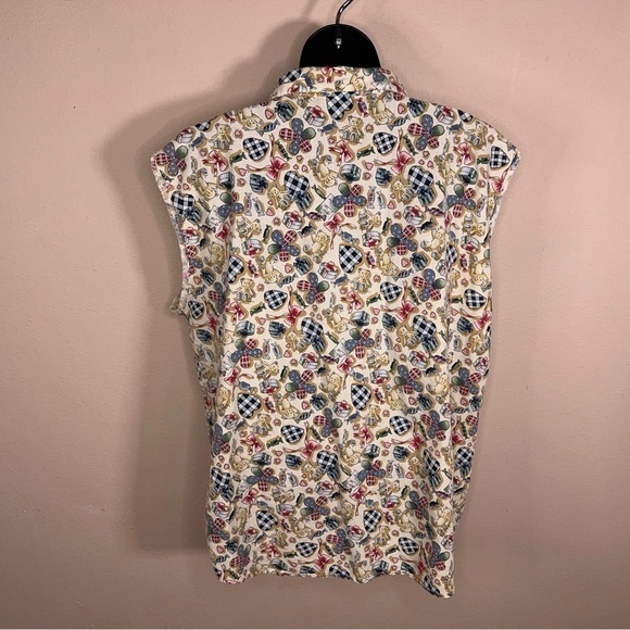 1X VINTAGE SEPARATE ISSUE TEDDY BEAR SLEEVELESS TOP GRANNYCORE - Picture 5 of 10